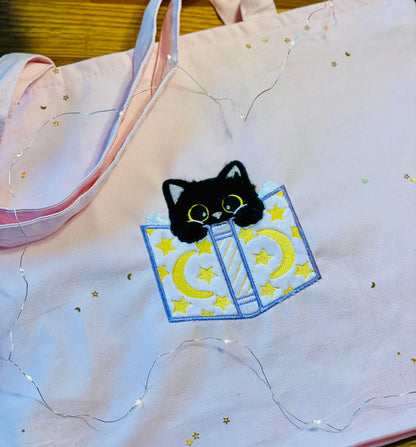 Book Kitty-Canvas Tote Bag